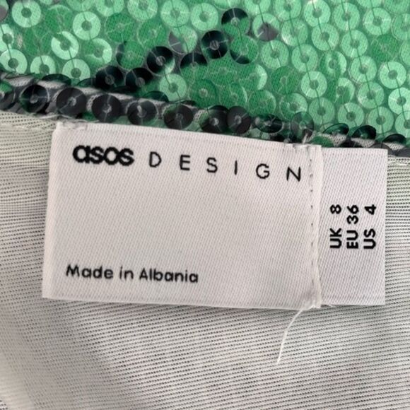 Women's Allover Sequins Green ‎ Party Mini Cami Dress - Picture 6 of 12